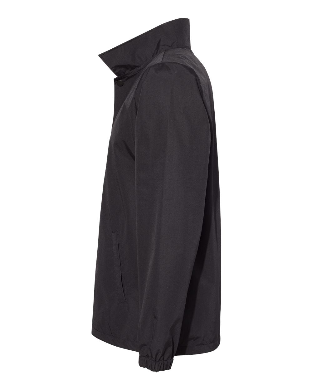 Men's Water-Resistant Windbreaker Coach’s Jacket - DirectSide - B20876512 - Black/ Black