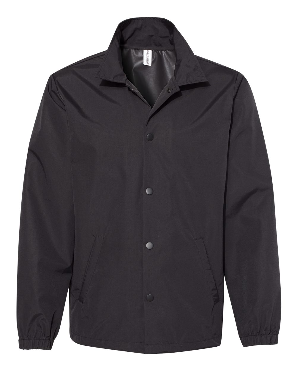 Men's Water-Resistant Windbreaker Coach’s Jacket - Front - B20876512 - Black/ Black