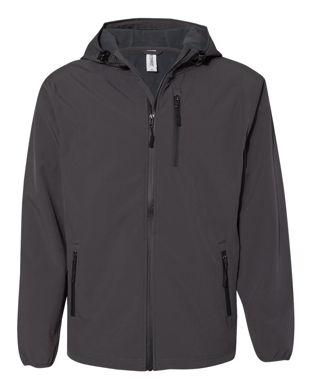 Men's Poly-Tech Soft Shell Jacket - Front - B21376092 - Graphite