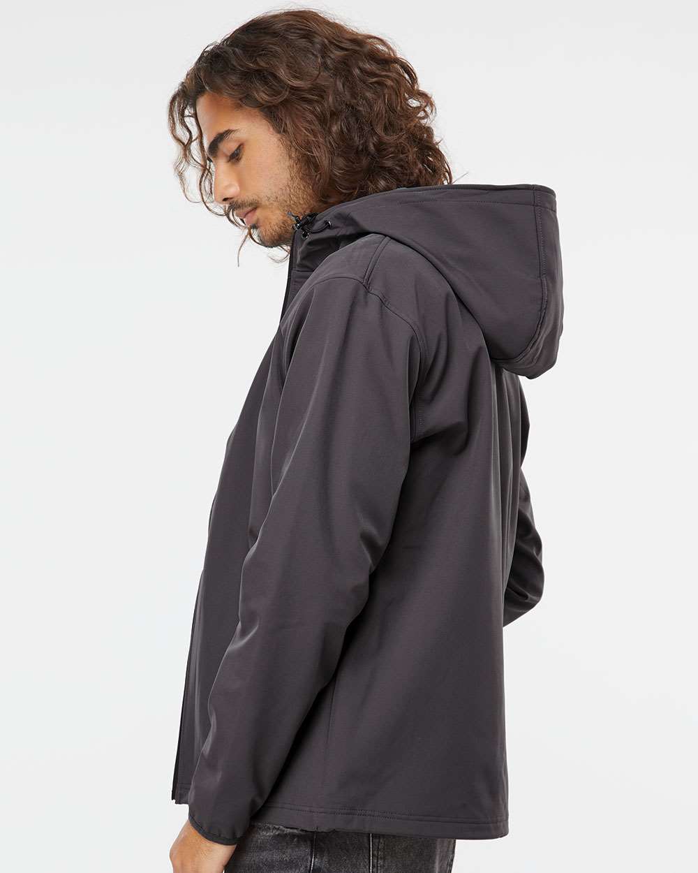 Men's Poly-Tech Soft Shell Jacket - OnModelSide - B21376092 - Graphite