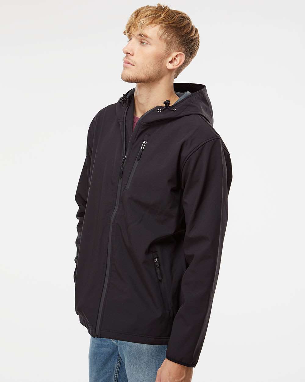Men's Poly-Tech Soft Shell Jacket - OnModelSide - B21376502 - Black