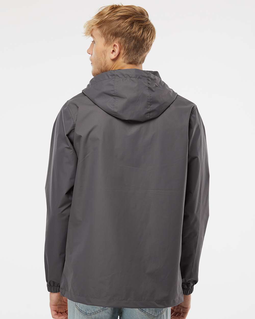 Men's Nylon Anorak - OnModelBack - B21976092 - Graphite