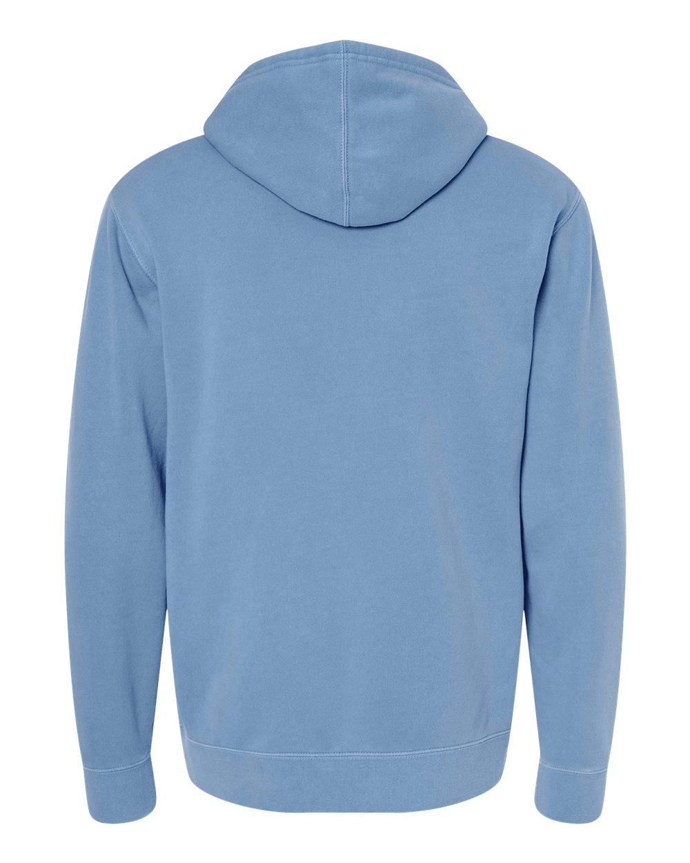 Unisex Midweight Pigment-Dyed Hooded Sweatshirt - Back - B22176252 - Pigment Light Blue