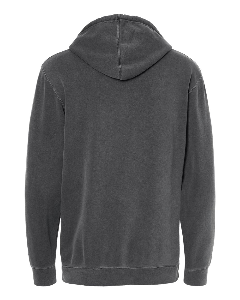 Unisex Midweight Pigment-Dyed Hooded Sweatshirt - Back - B22176502 - Pigment Black