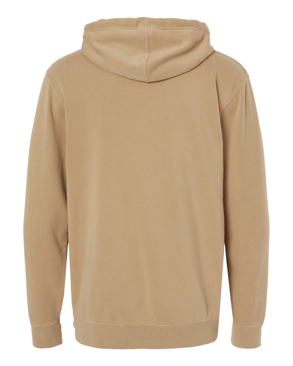Unisex Midweight Pigment-Dyed Hooded Sweatshirt - Back - B22176732 - Pigment Sandstone