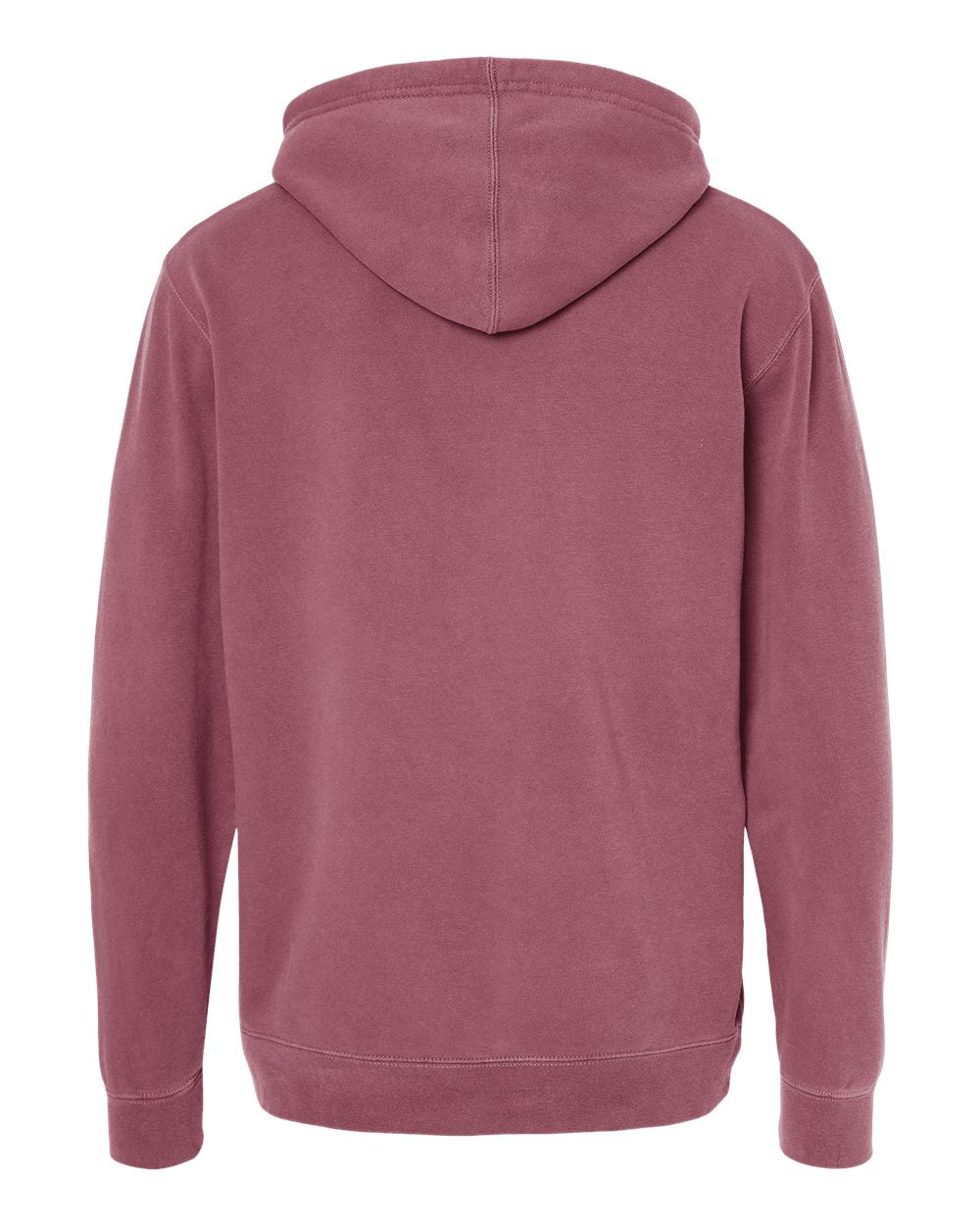 Unisex Midweight Pigment-Dyed Hooded Sweatshirt - Back - B22176852 - Pigment Maroon