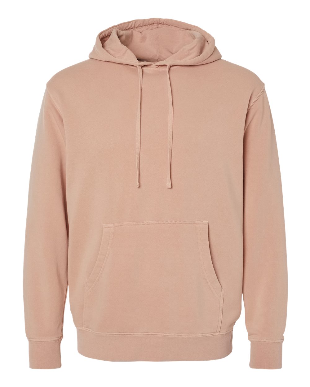 Unisex Midweight Pigment-Dyed Hooded Sweatshirt - Front - B22176062 - Pigment Dusty Pink