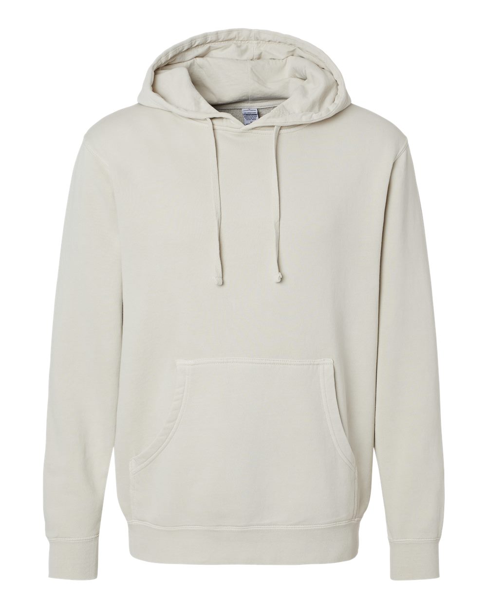 Unisex Midweight Pigment-Dyed Hooded Sweatshirt - Front - B22176082 - Pigment Ivory