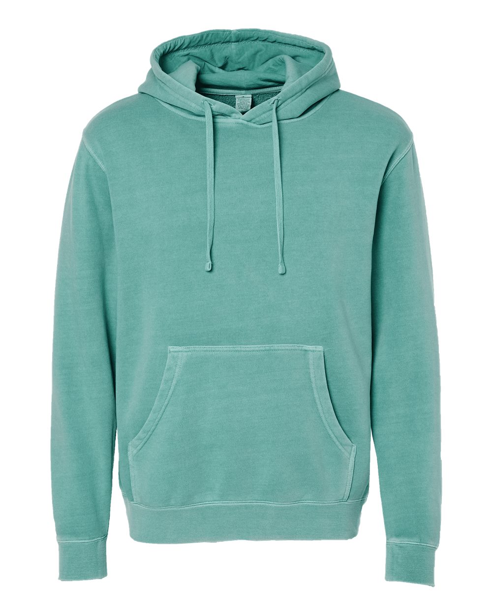 Unisex Midweight Pigment-Dyed Hooded Sweatshirt - Front - B22176192 - Pigment Mint