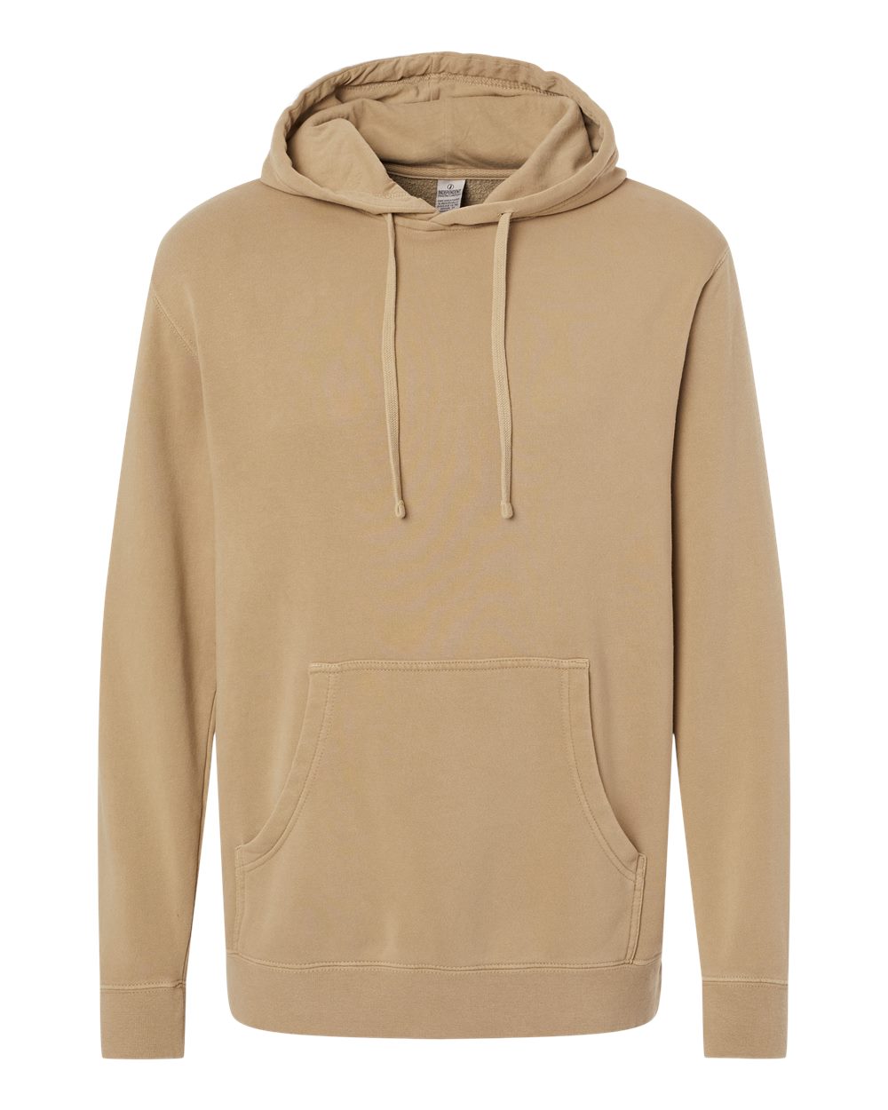 Unisex Midweight Pigment-Dyed Hooded Sweatshirt - Front - B22176732 - Pigment Sandstone