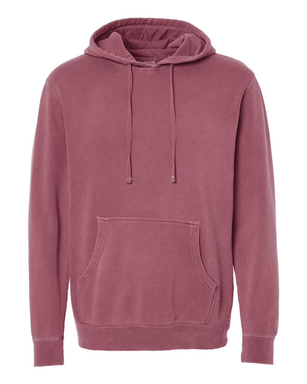 Unisex Midweight Pigment-Dyed Hooded Sweatshirt - Front - B22176852 - Pigment Maroon