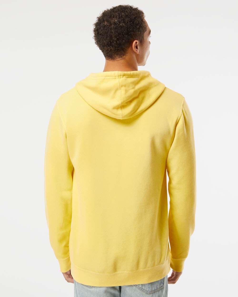 Unisex Midweight Pigment-Dyed Hooded Sweatshirt - OnModelBack - B22176282 - Pigment Yellow