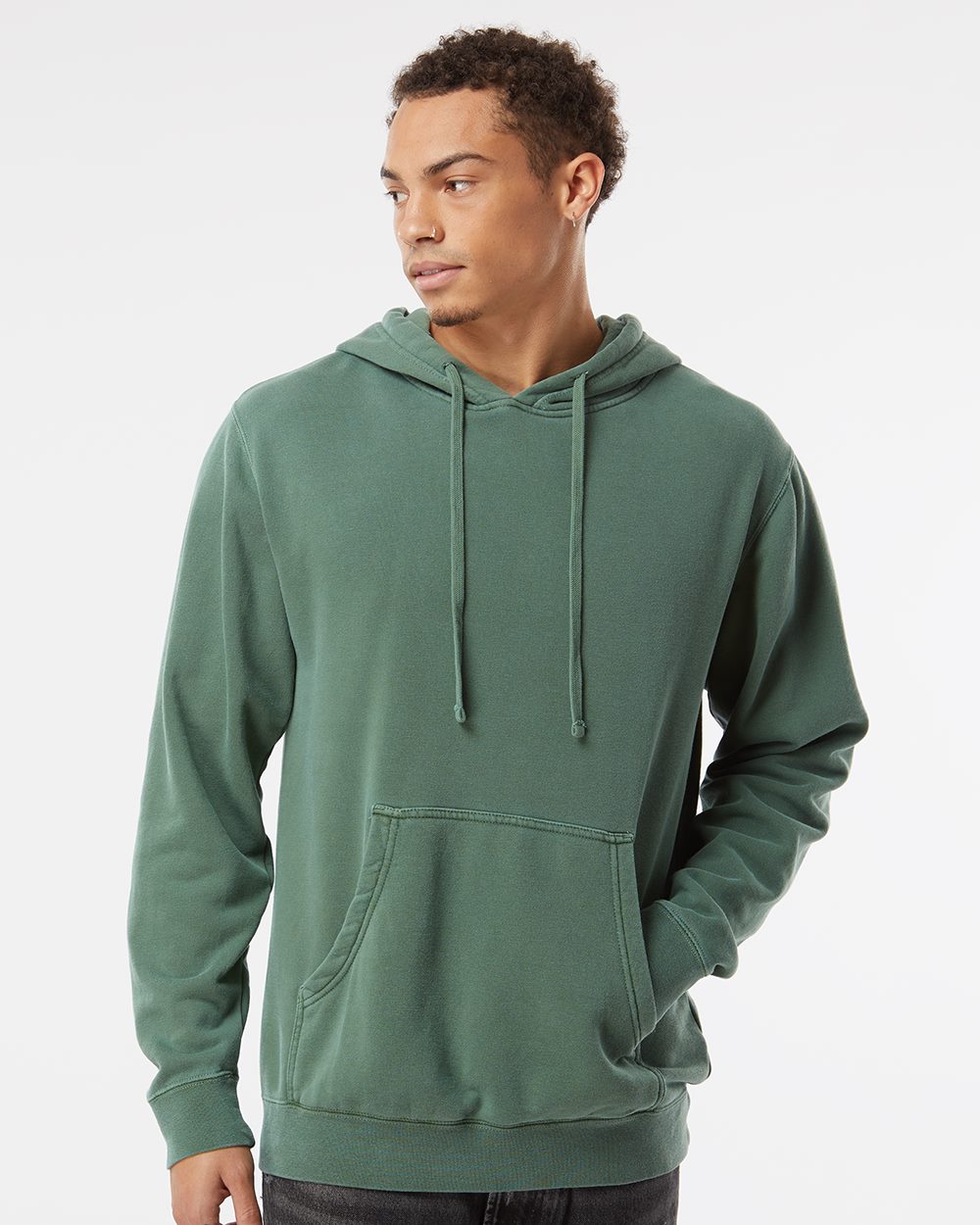 Unisex Midweight Pigment-Dyed Hooded Sweatshirt - styleImage