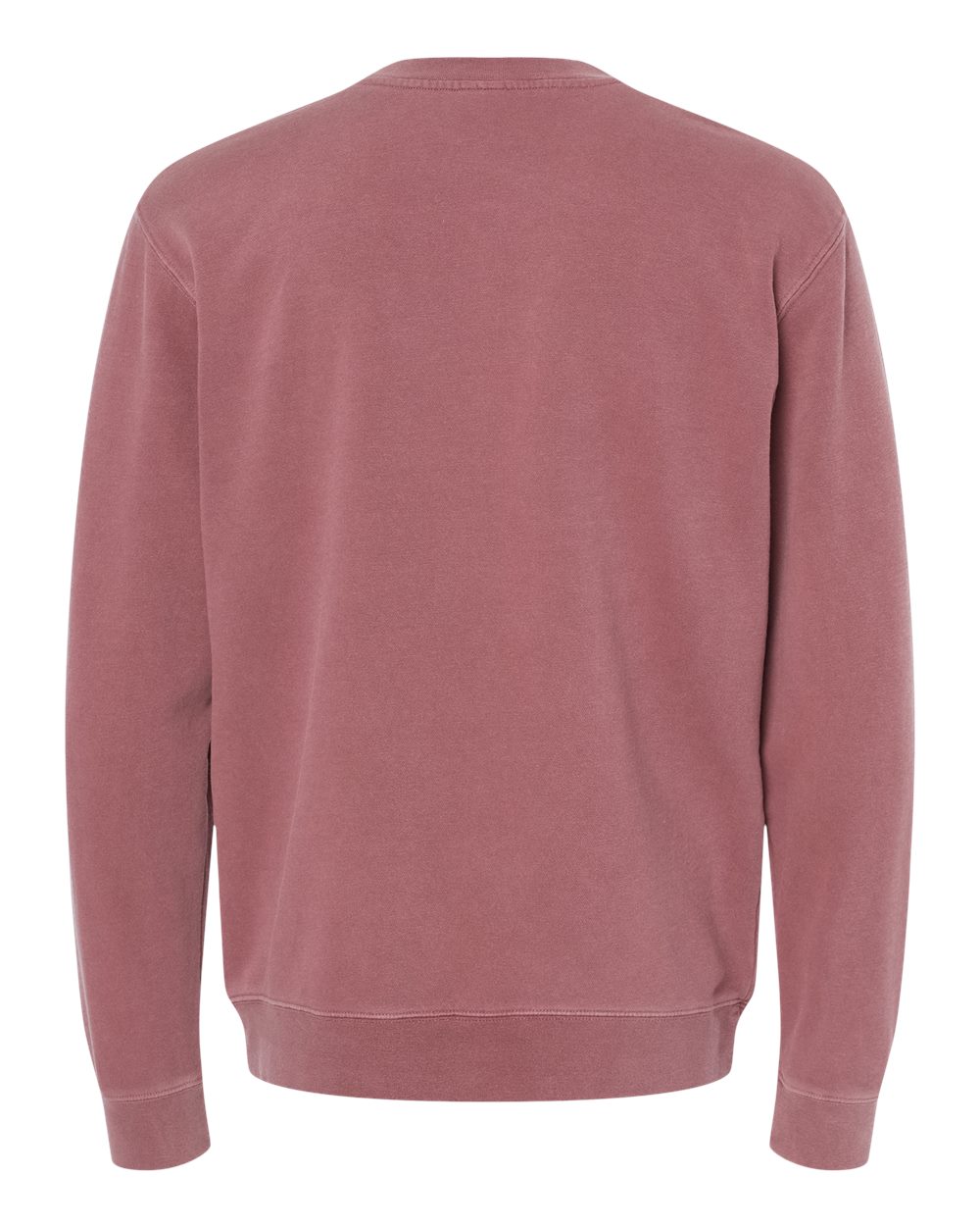 Unisex Midweight Pigment-Dyed Crewneck Sweatshirt - Back - B22376852 - Pigment Maroon