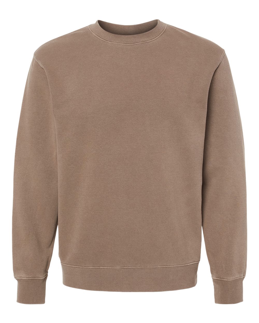 Unisex Midweight Pigment-Dyed Crewneck Sweatshirt - Front - B22376042 - Pigment Clay