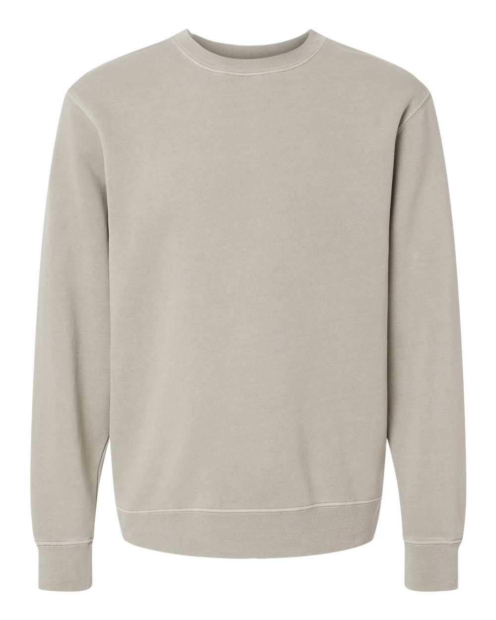 Unisex Midweight Pigment-Dyed Crewneck Sweatshirt - Front - B22376052 - Pigment Cement