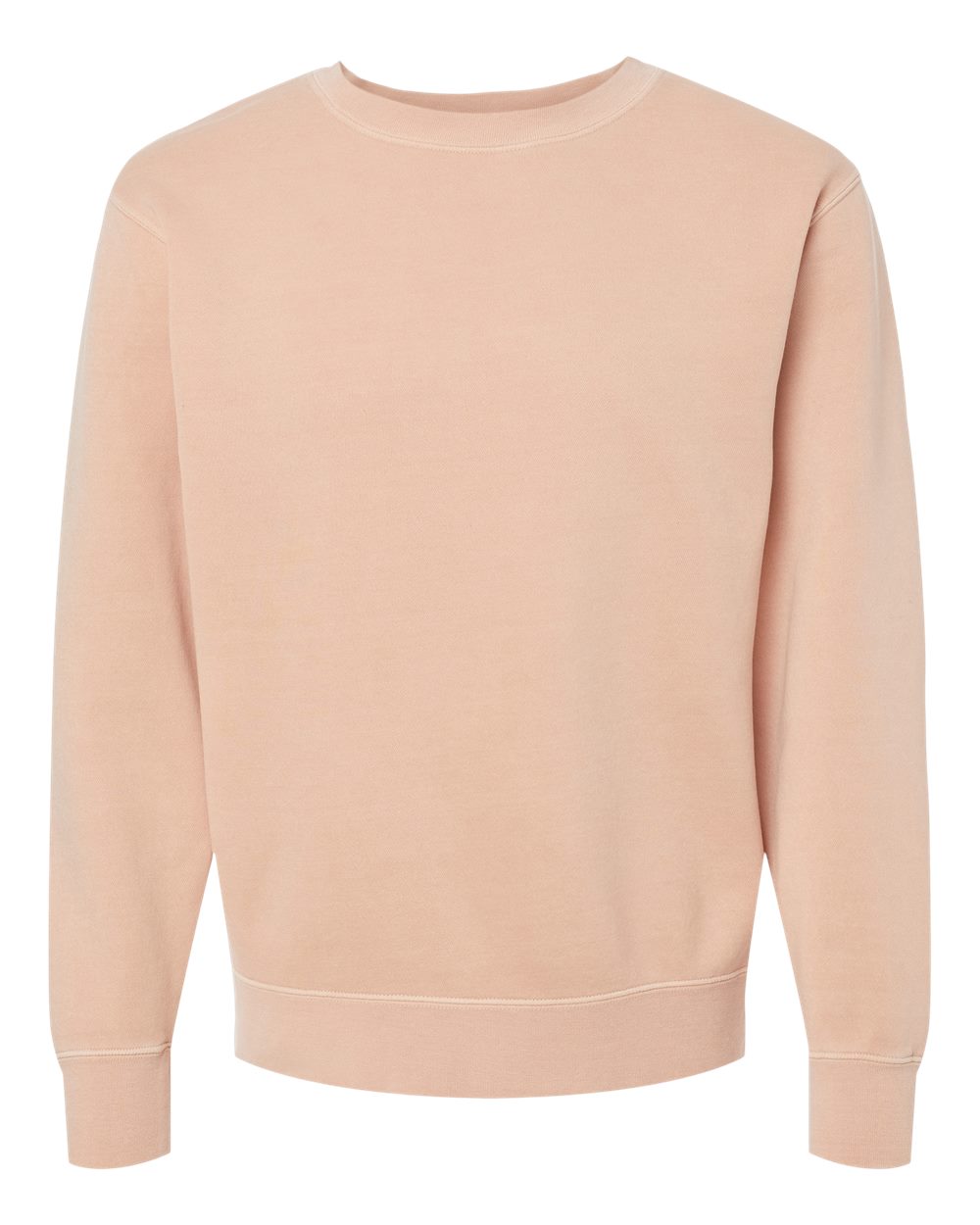 Unisex Midweight Pigment-Dyed Crewneck Sweatshirt - Front - B22376062 - Pigment Dusty Pink