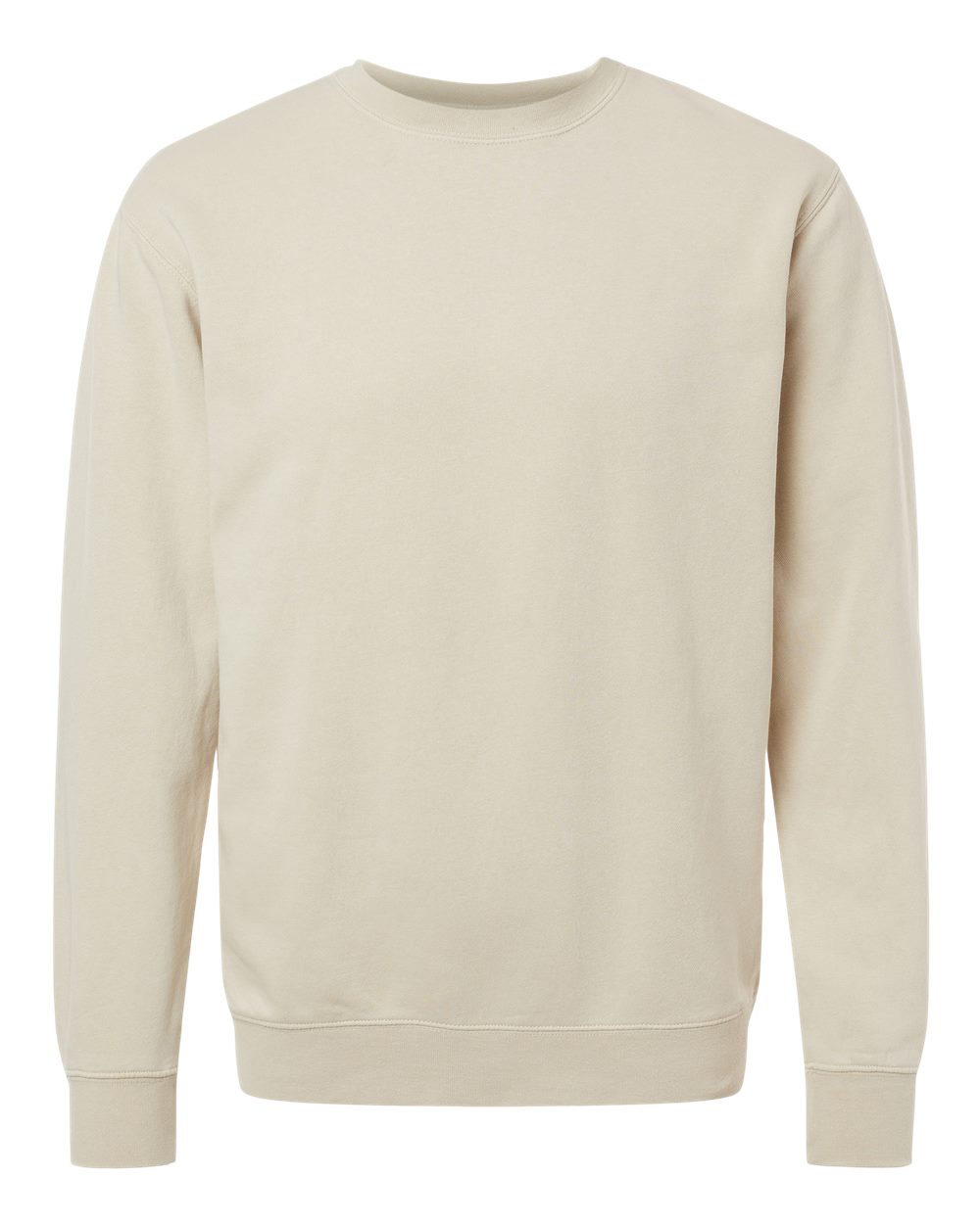 Unisex Midweight Pigment-Dyed Crewneck Sweatshirt - Front - B22376082 - Pigment Ivory