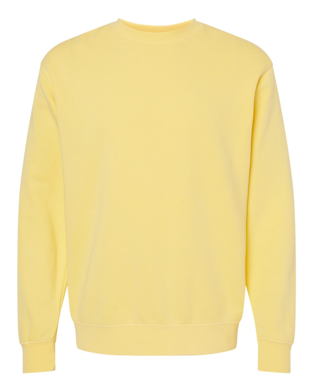 Unisex Midweight Pigment-Dyed Crewneck Sweatshirt - Front - B22376282 - Pigment Yellow