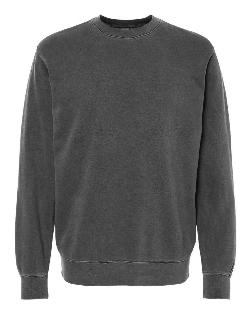 Unisex Midweight Pigment-Dyed Crewneck Sweatshirt - Front - B22376502 - Pigment Black