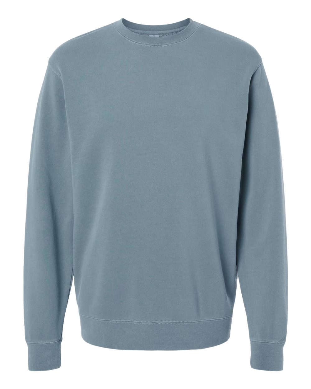 Unisex Midweight Pigment-Dyed Crewneck Sweatshirt - Front - B22376652 - Pigment Slate Blue