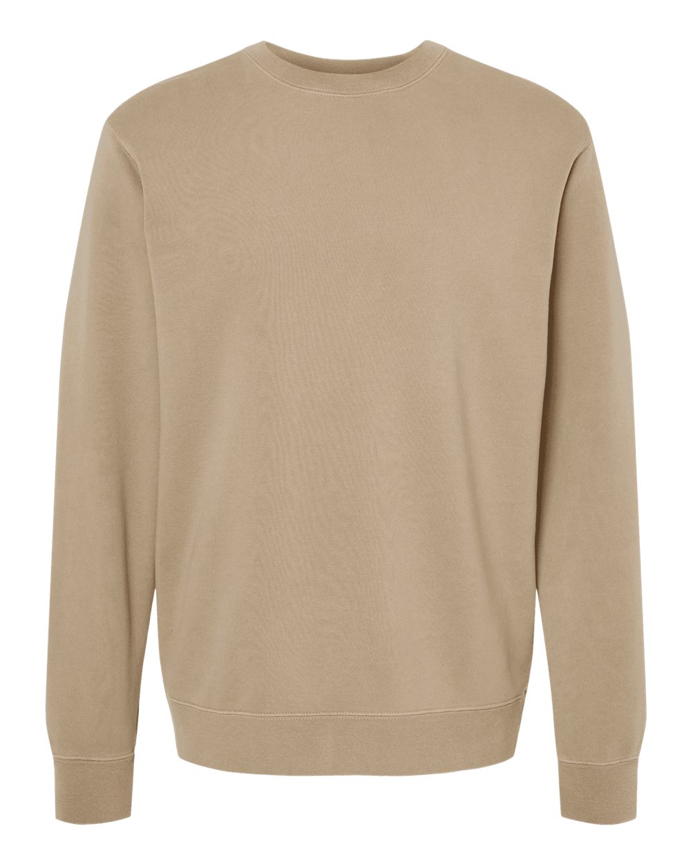 Unisex Midweight Pigment-Dyed Crewneck Sweatshirt - Front - B22376732 - Pigment Sandstone