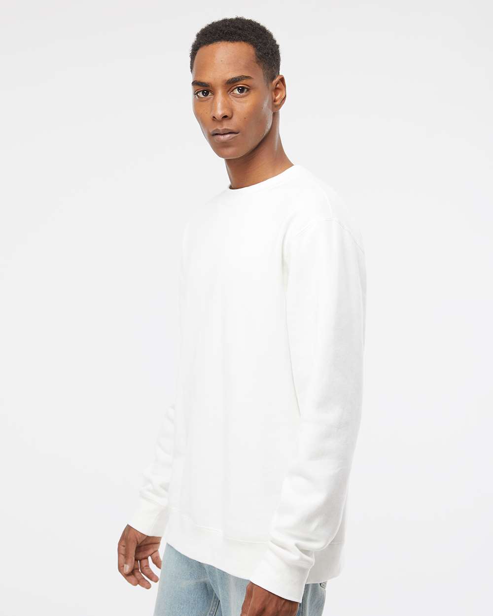 Unisex Midweight Pigment-Dyed Crewneck Sweatshirt - OnModelSide - B22376012 - Prepared For Dye