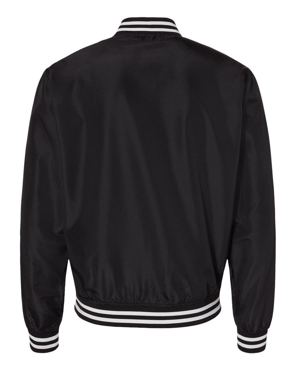 Unisex Lightweight Bomber Jacket - Back - B35076512 - Black/ White Stripe