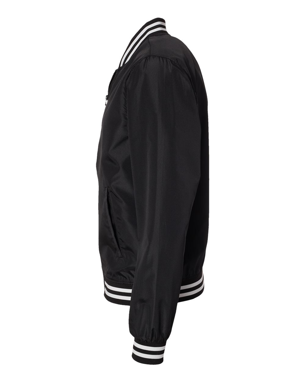 Unisex Lightweight Bomber Jacket - DirectSide - B35076512 - Black/ White Stripe