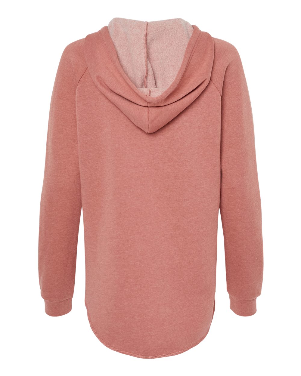 Women’s Lightweight California Wave Wash Hooded Sweatshirt - Back - B26776102 - Dusty Rose