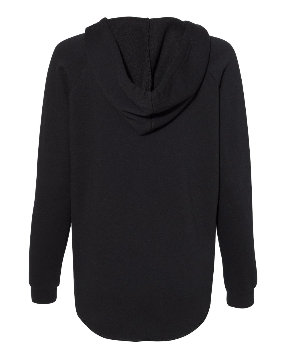 Women’s Lightweight California Wave Wash Hooded Sweatshirt - Back - B26776502 - Black