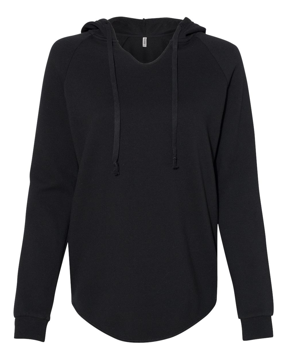 Women’s Lightweight California Wave Wash Hooded Sweatshirt - Front - B26776502 - Black