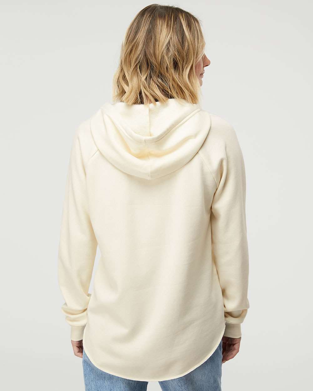 Women’s Lightweight California Wave Wash Hooded Sweatshirt - OnModelBack - B26776242 - Bone
