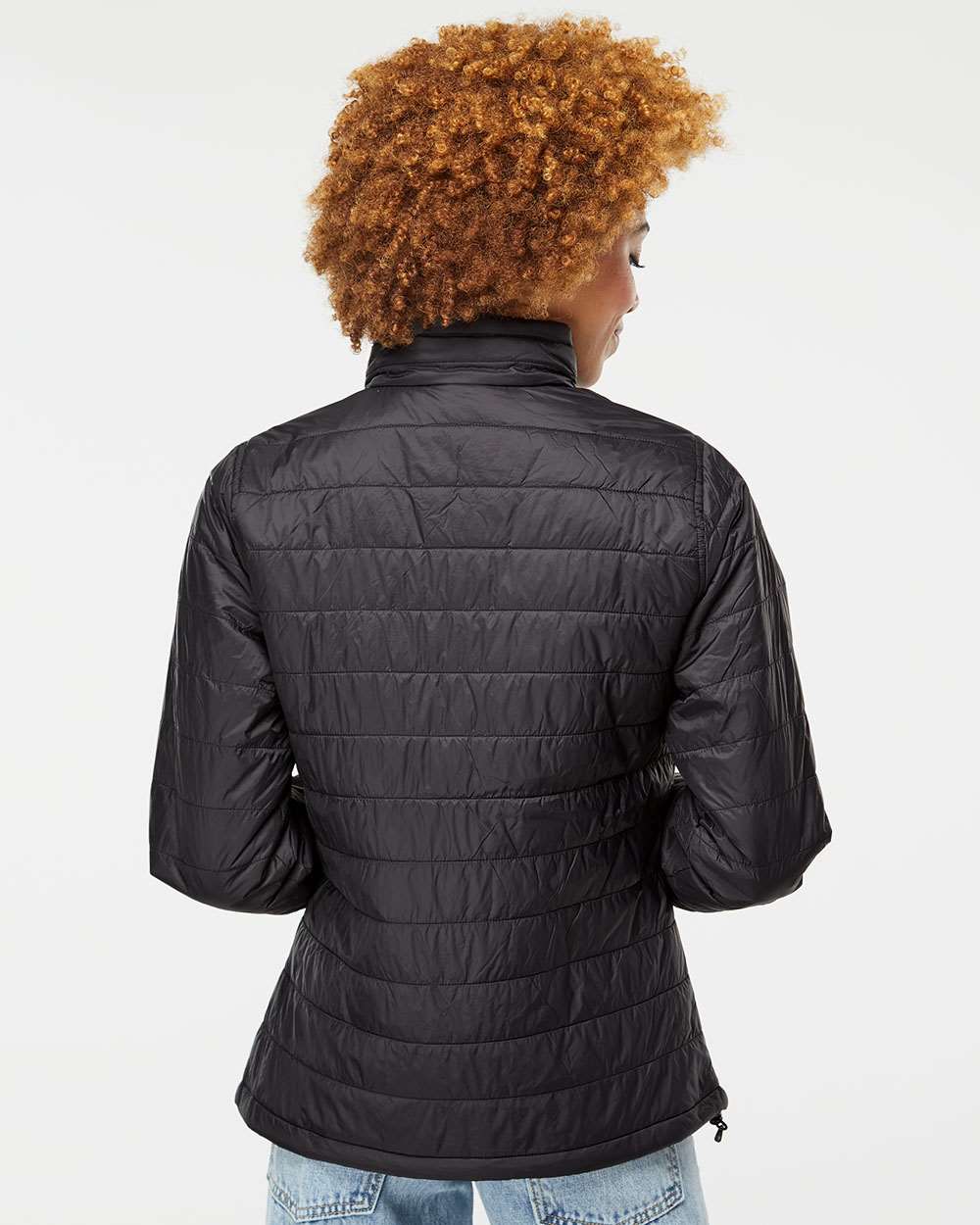 Women's Puffer Jacket - OnModelBack - B12076502 - Black