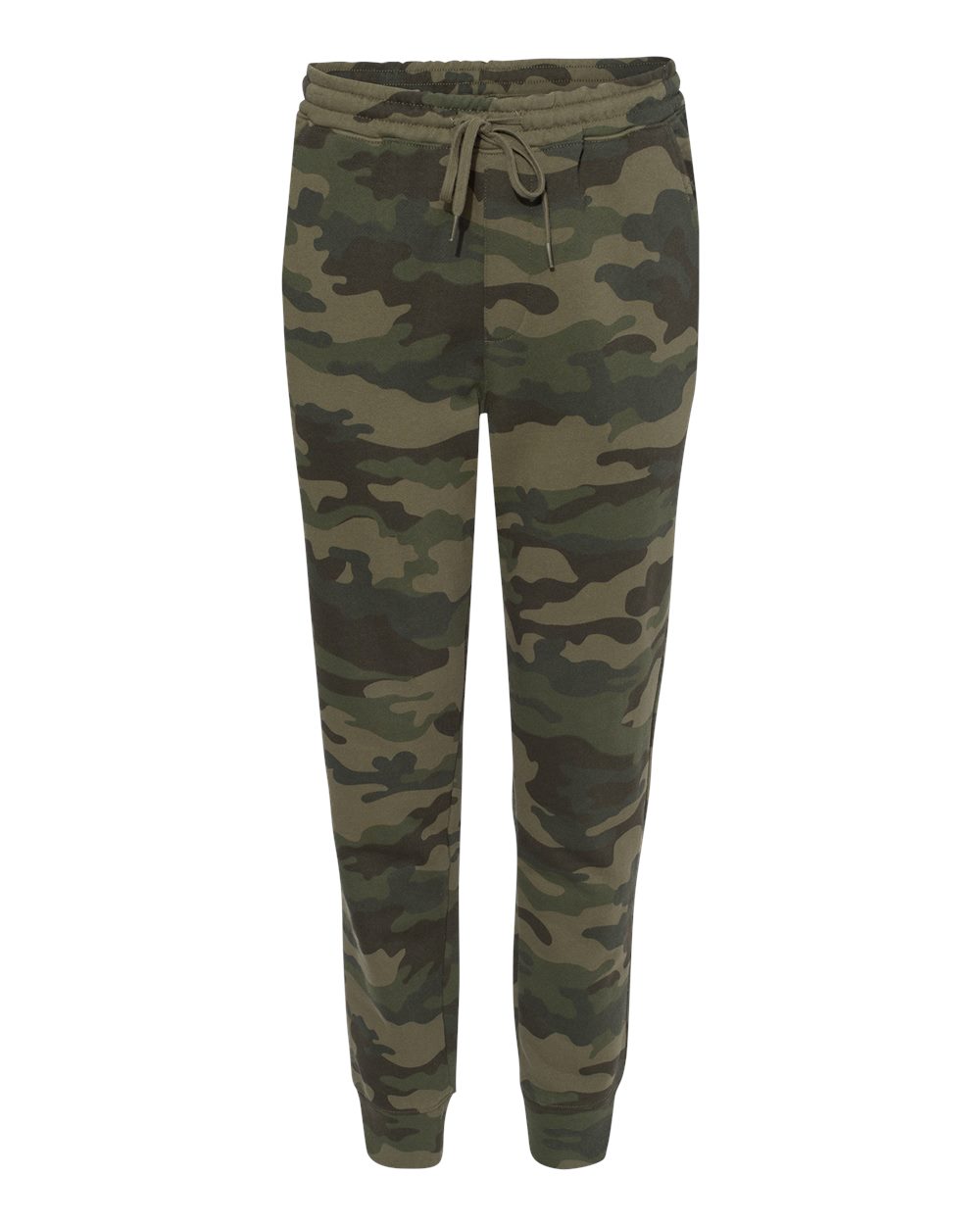 Men's Midweight Fleece Sweatpants - Front - B01776622 - Forest Camo