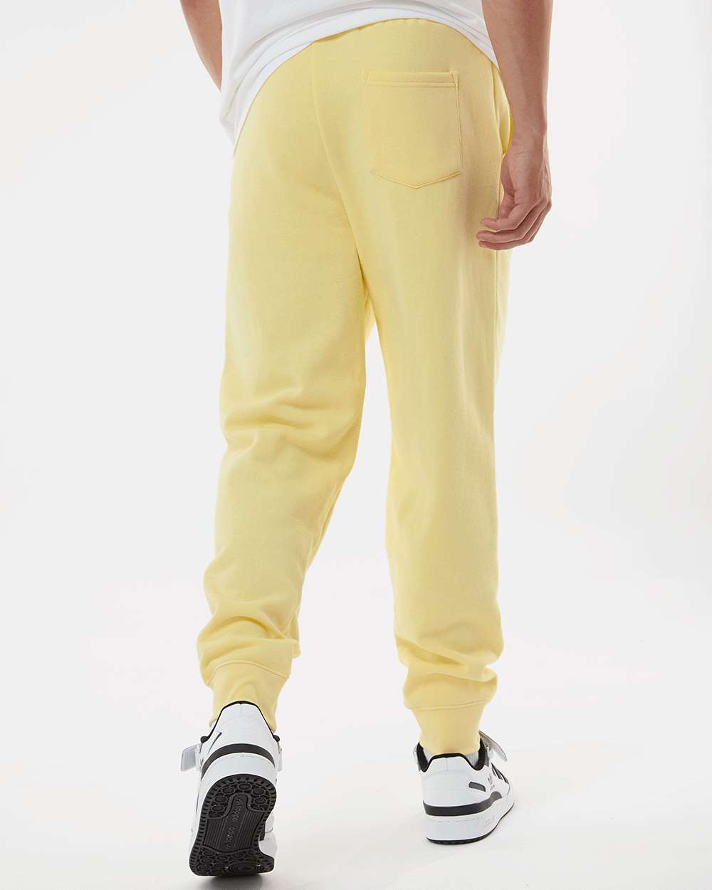 Men's Midweight Fleece Sweatpants - OnModelBack - B01776122 - Light Yellow