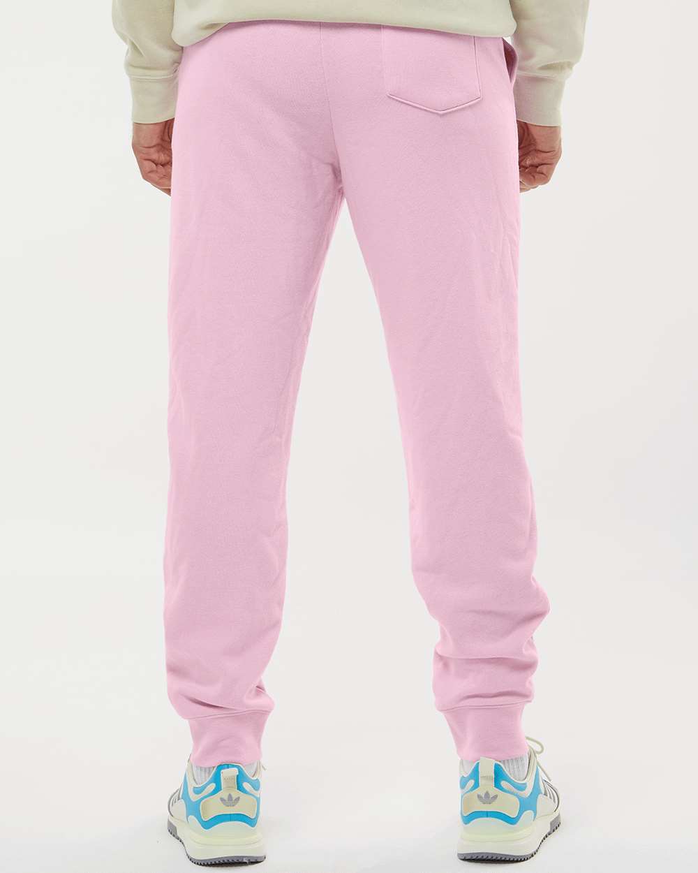 Men's Midweight Fleece Sweatpants - OnModelBack - B01776314 - Light Pink
