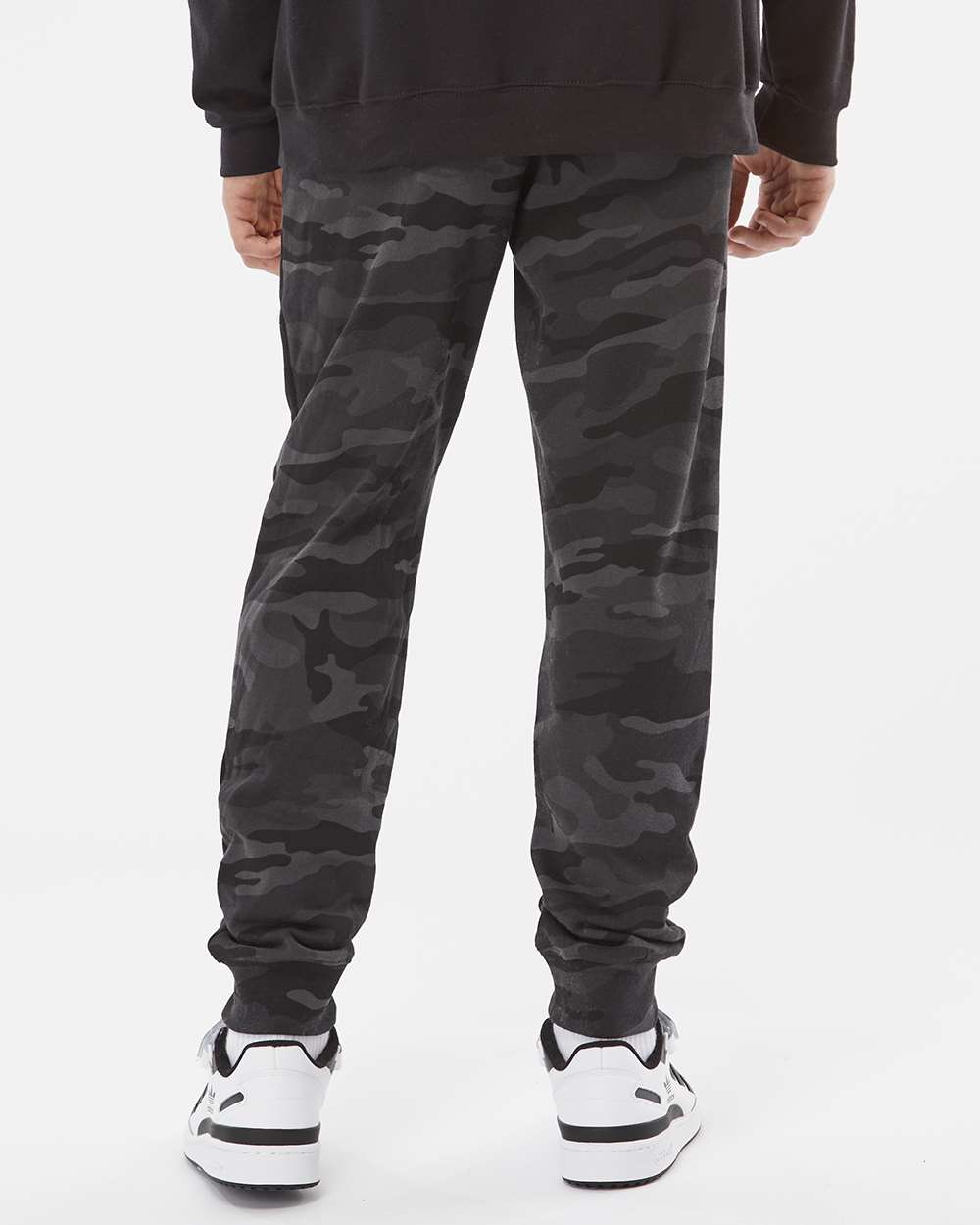 Men's Midweight Fleece Sweatpants - OnModelBack - B01776512 - Black Camo