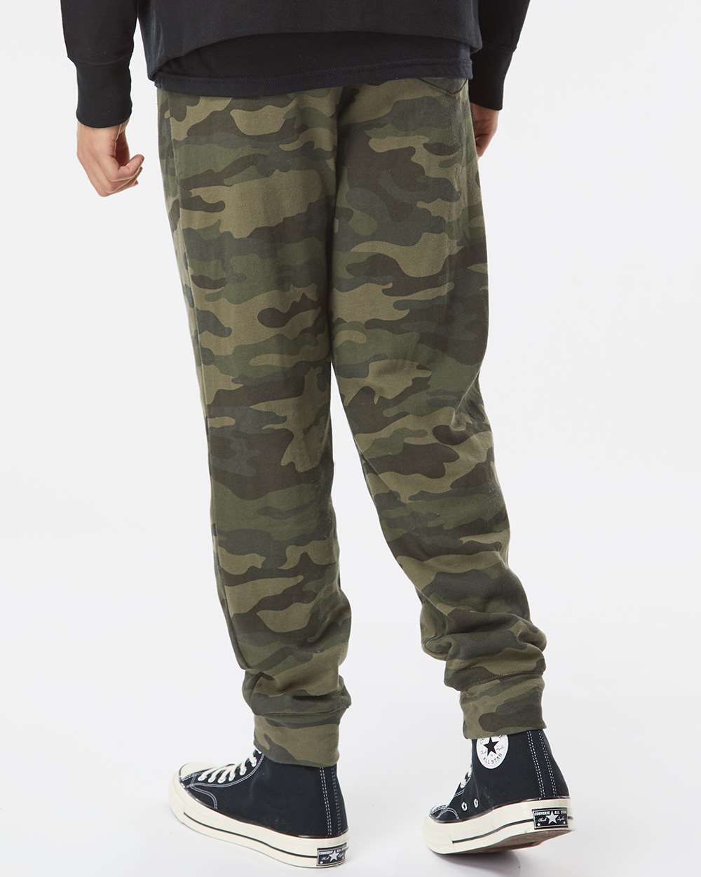 Men's Midweight Fleece Sweatpants - OnModelBack - B01776622 - Forest Camo