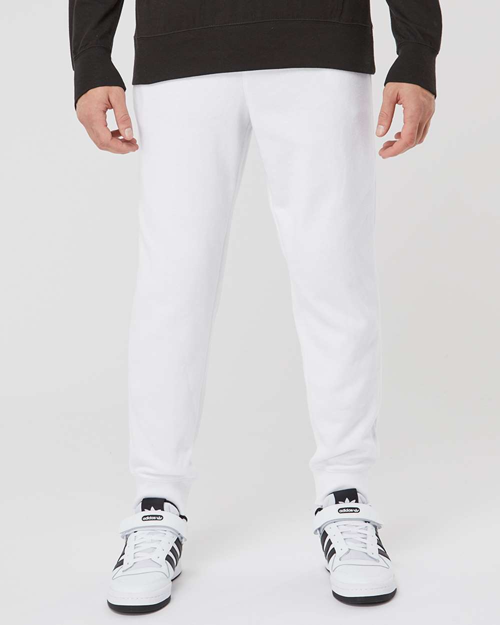 Men's Midweight Fleece Sweatpants - OnModelFront - B01776002 - White