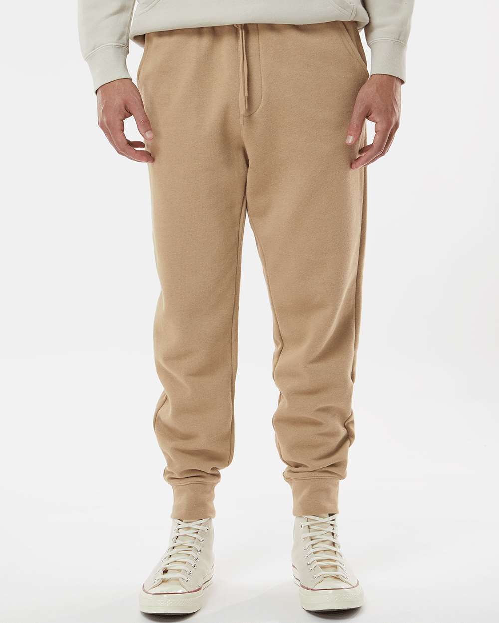 Men's Midweight Fleece Sweatpants - OnModelFront - B01776232 - Sandstone