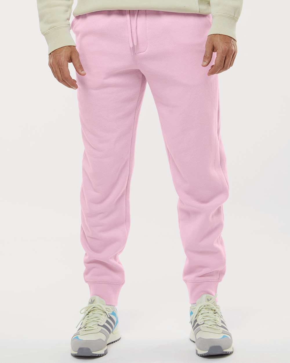 Men's Midweight Fleece Sweatpants - OnModelFront - B01776314 - Light Pink
