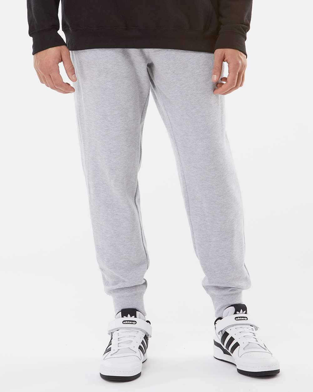 Men's Midweight Fleece Sweatpants - OnModelFront - B01776352 - Grey Heather