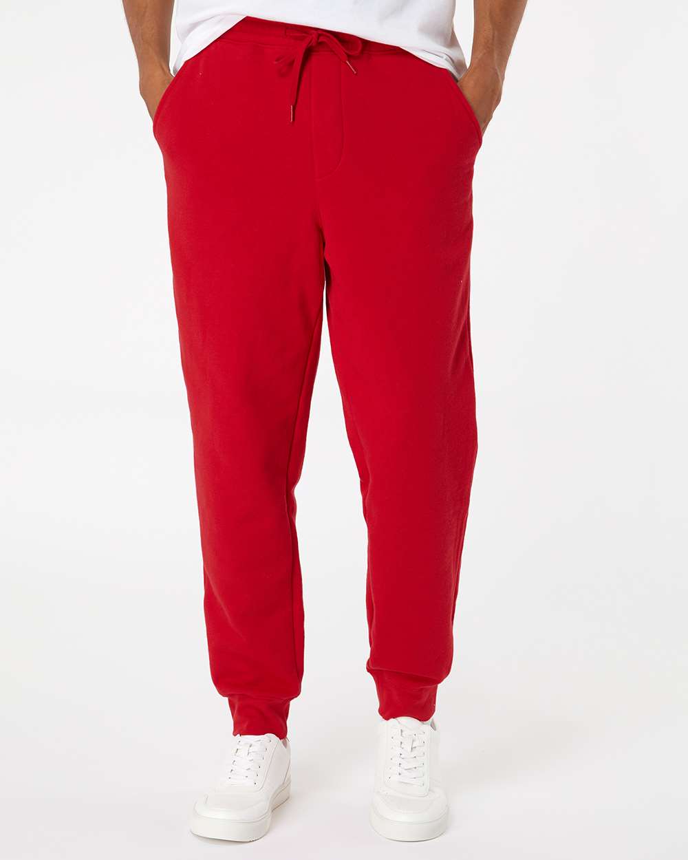 Men's Midweight Fleece Sweatpants - OnModelFront - B01776702 - Red