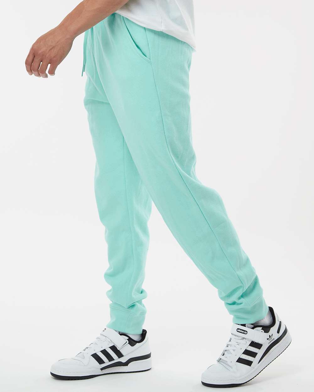 Men's Midweight Fleece Sweatpants - OnModelSide - B01776172 - Mint