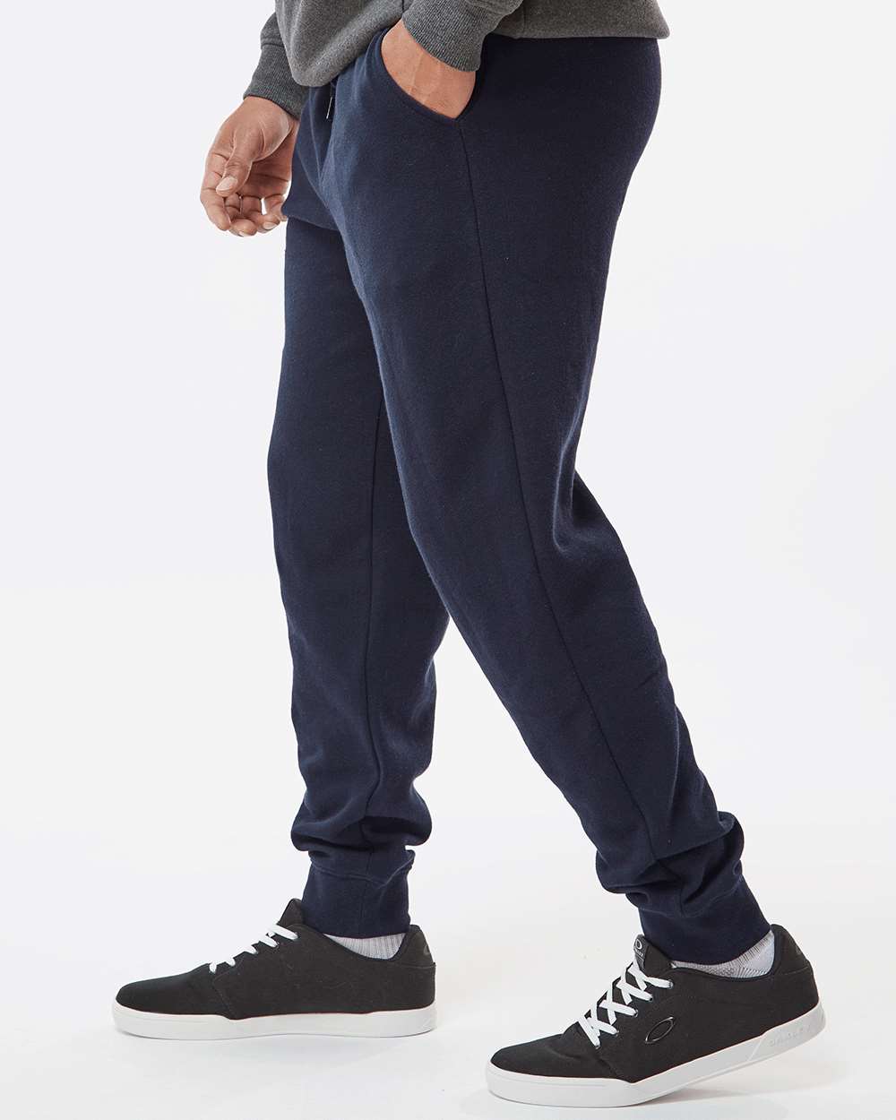 Men's Midweight Fleece Sweatpants - OnModelSide - B01776302 - Classic Navy