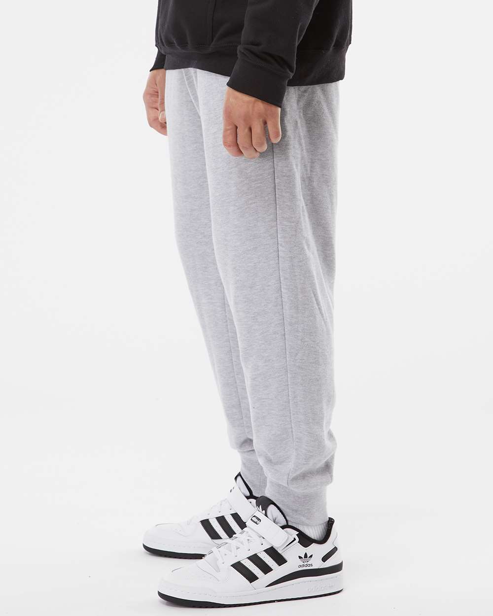 Men's Midweight Fleece Sweatpants - OnModelSide - B01776352 - Grey Heather