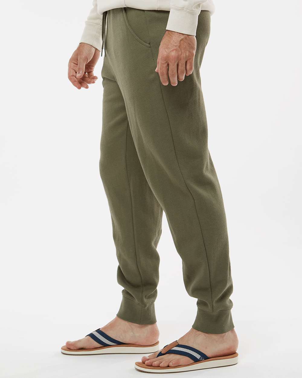 Men's Midweight Fleece Sweatpants - OnModelSide - B01776542 - Army