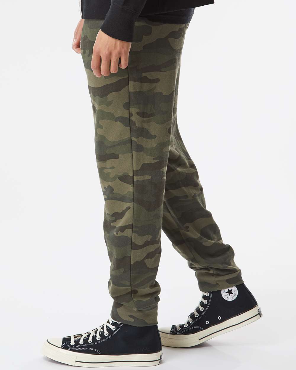 Men's Midweight Fleece Sweatpants - OnModelSide - B01776622 - Forest Camo