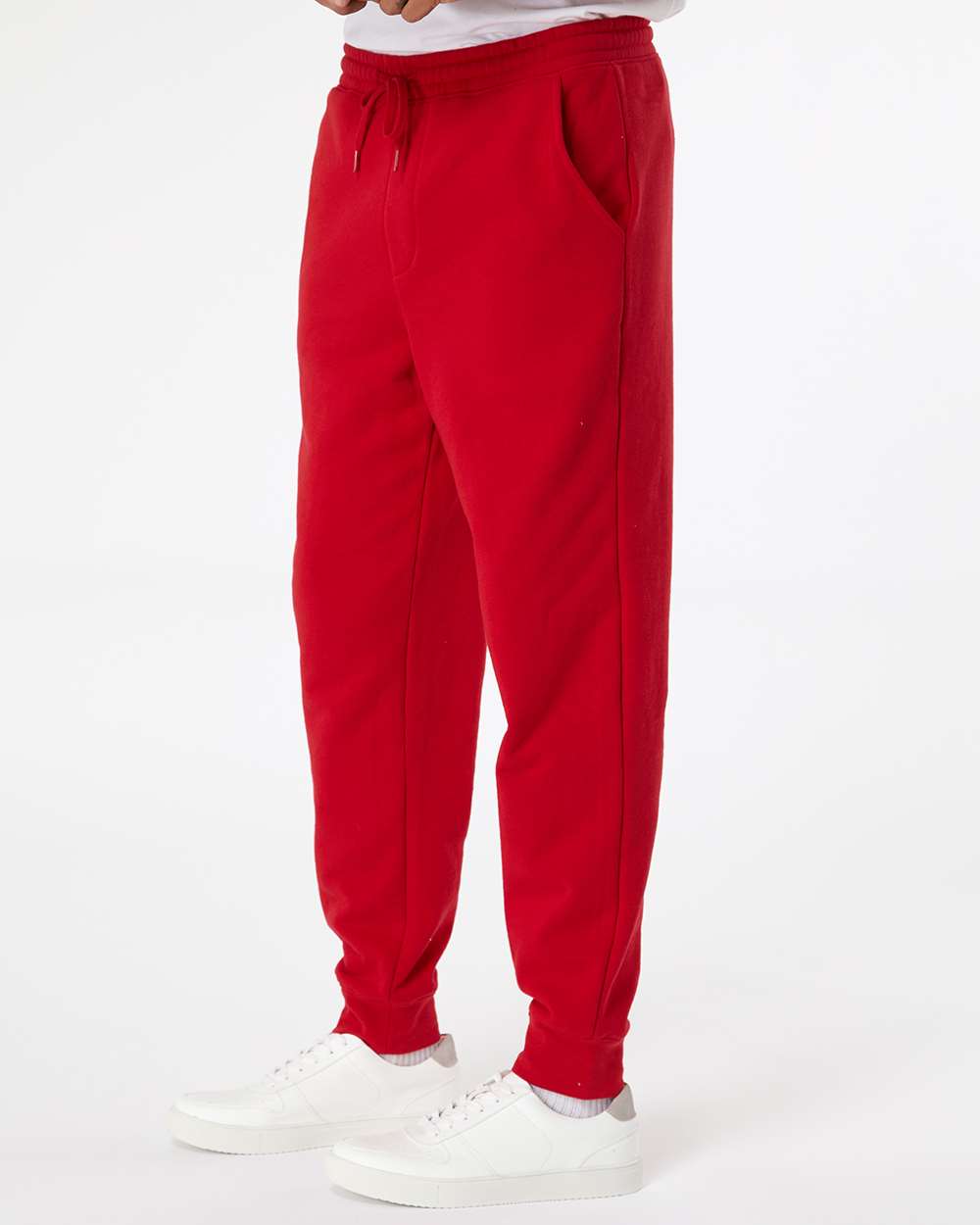 Men's Midweight Fleece Sweatpants - OnModelSide - B01776702 - Red